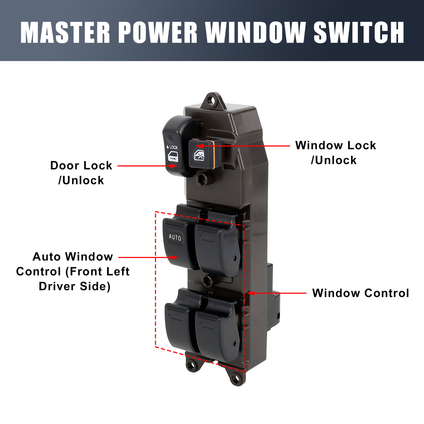 X AUTOHAUX Master Driver Side Power Window Switch 84820-01020 Replacement for Toyota Matrix 2003-2008