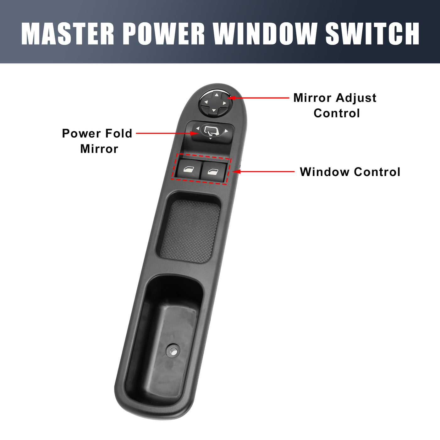 X AUTOHAUX Master Driver Side Power Window Switch 6554.QA Replacement for Peugeot 207 2006-2008