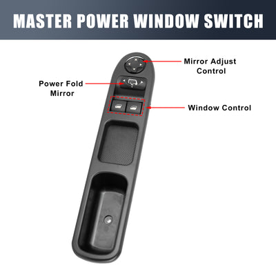 Harfington Master Driver Side Power Window Switch 6554.QA Replacement for Peugeot 207 2006-2008