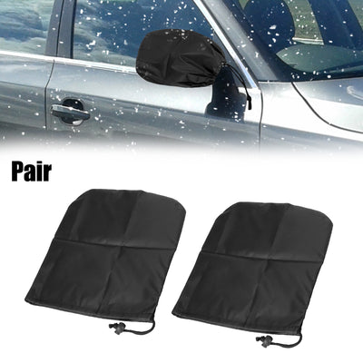 Harfington Pair Durable Black Rear Side View Mirror Cover Bag Accessories for Car Vehicle