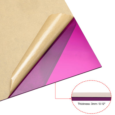 Harfington Uxcell Purple Clear Cast Acrylic Sheet,12" x 12",3mm Thick,Plastic Acrylic Board