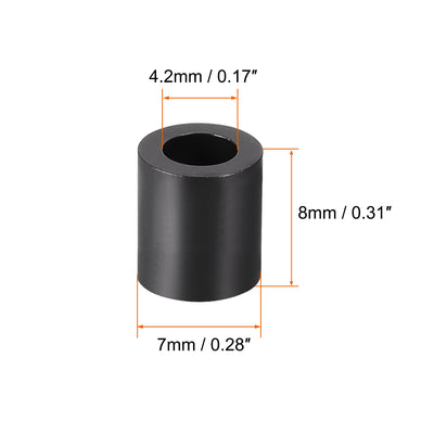 Harfington Uxcell Nylon Round Spacer Washer 4.2mmx7mmx8mm for M4 Screws Black 300Pcs