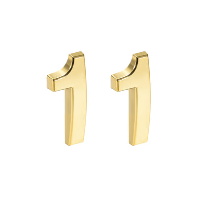 Harfington Uxcell Self Adhesive House Number, 2.76 Inch ABS Plastic Number 3 for House Hotel Mailbox Address Sign Gold Tone 2 Pcs