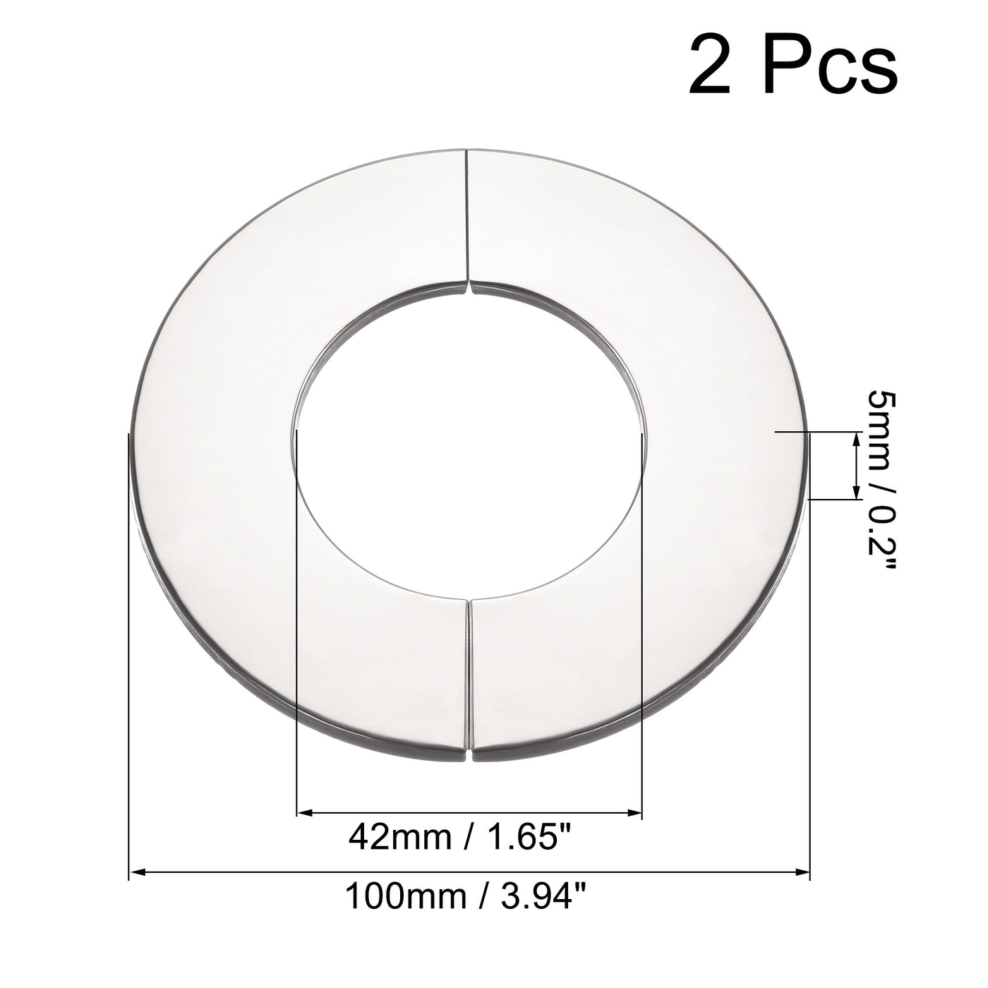 uxcell Uxcell Wall Split Flange, Stainless Steel Round Escutcheon Plate 2Pcs