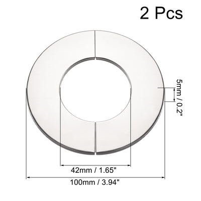 Harfington Uxcell Wall Split Flange, Stainless Steel Round Escutcheon Plate 2Pcs