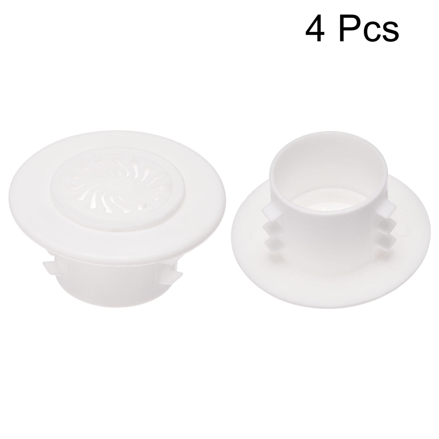 Uxcell Uxcell Round Vent Cover, ABS Plastic Adjustable Air Vent Cover White for 4" - 4.3" Diameter Hole 4pcs