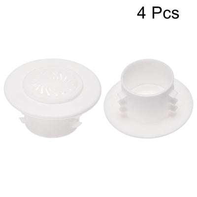 Harfington Uxcell Round Vent Cover, ABS Plastic Adjustable Air Vent Cover White for 4" - 4.3" Diameter Hole 4pcs