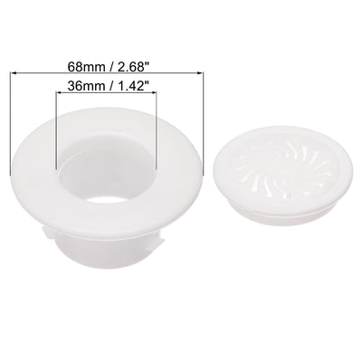 Harfington Uxcell Round Vent Cover, ABS Plastic Adjustable Air Vent Cover White for 4" - 4.3" Diameter Hole 4pcs