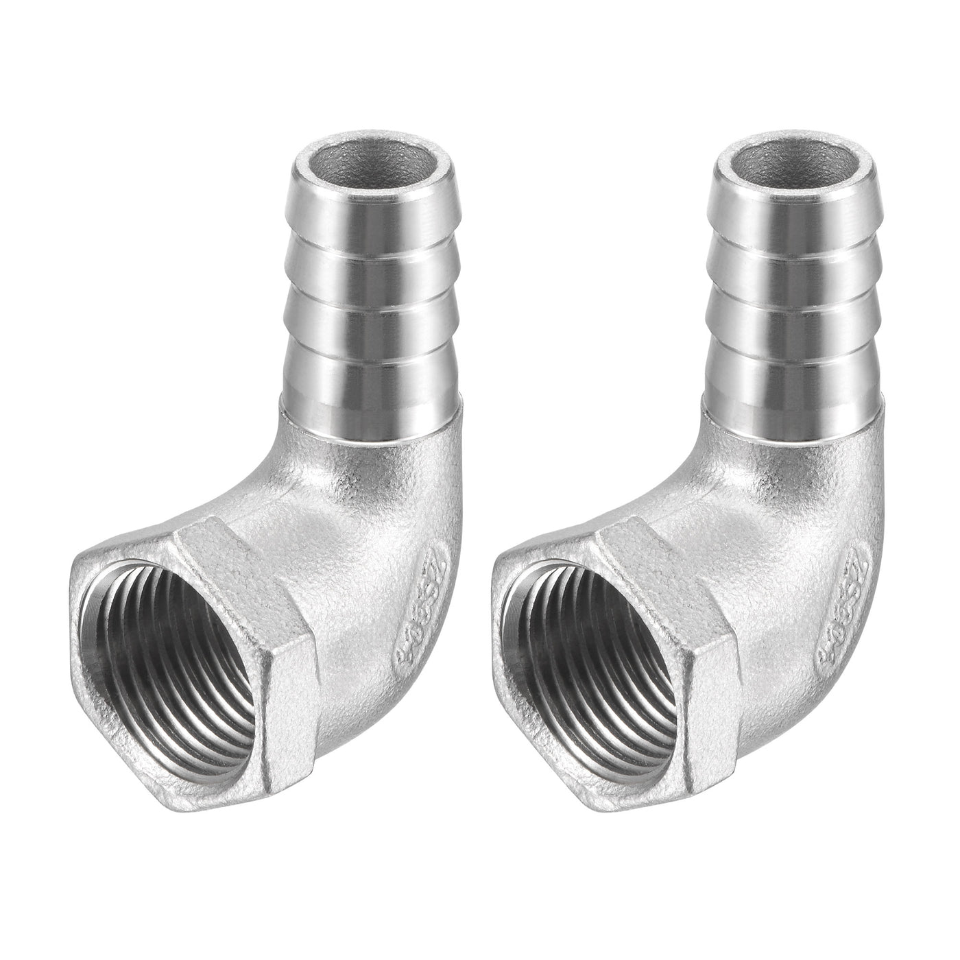 uxcell Uxcell 304 Stainless Steel Hose Barb Fittings Elbow Barbed NPT Female Pipe Connector Adapter for Water Fuel Air Home