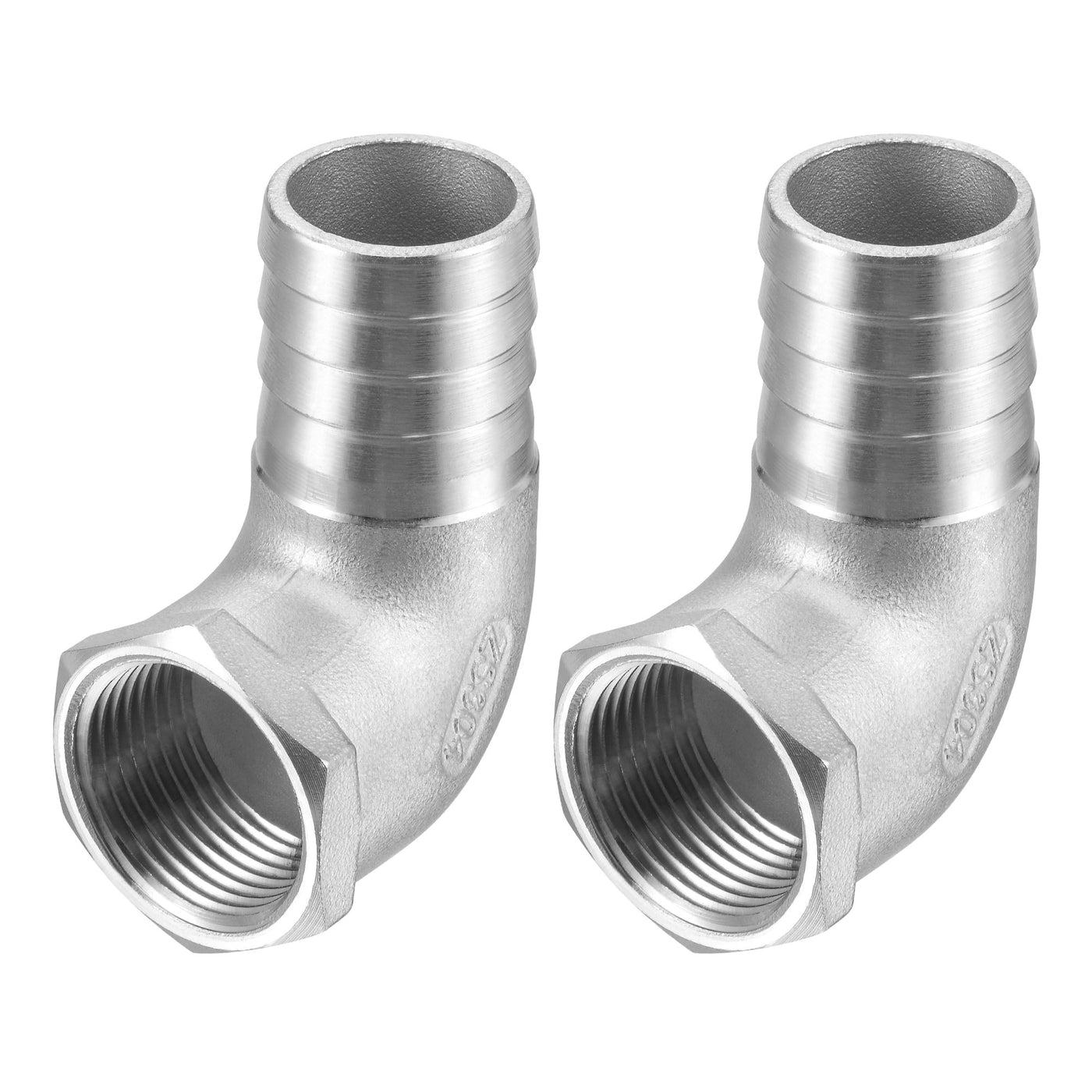 Uxcell Uxcell Stainless Steel Hose Barb Fitting Elbow 20mmx3/4" NPT Female Pipe Connector 2pcs