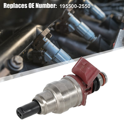 Harfington 195500-2550 Automobile Fuel Injector Replacement for Daihatsu Silver Tone Red