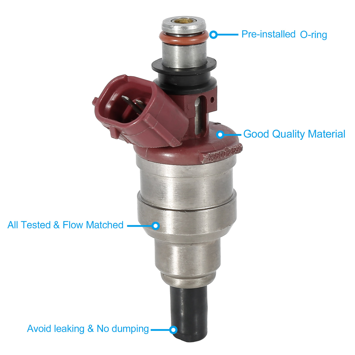 X AUTOHAUX 195500-2550 Automobile Fuel Injector Replacement for Daihatsu Silver Tone Red