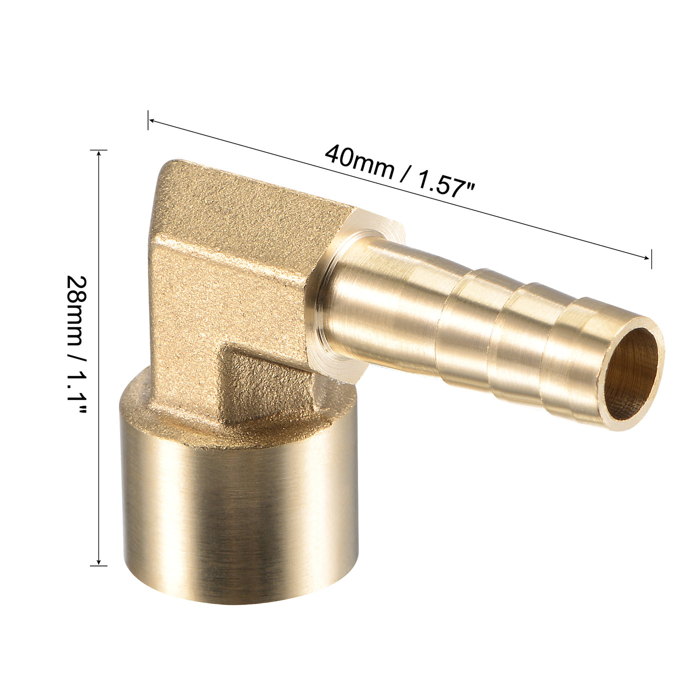 Uxcell Uxcell Brass Hose Barb Fitting Elbow 10mm x G1/4 Female Pipe Connector 2pcs