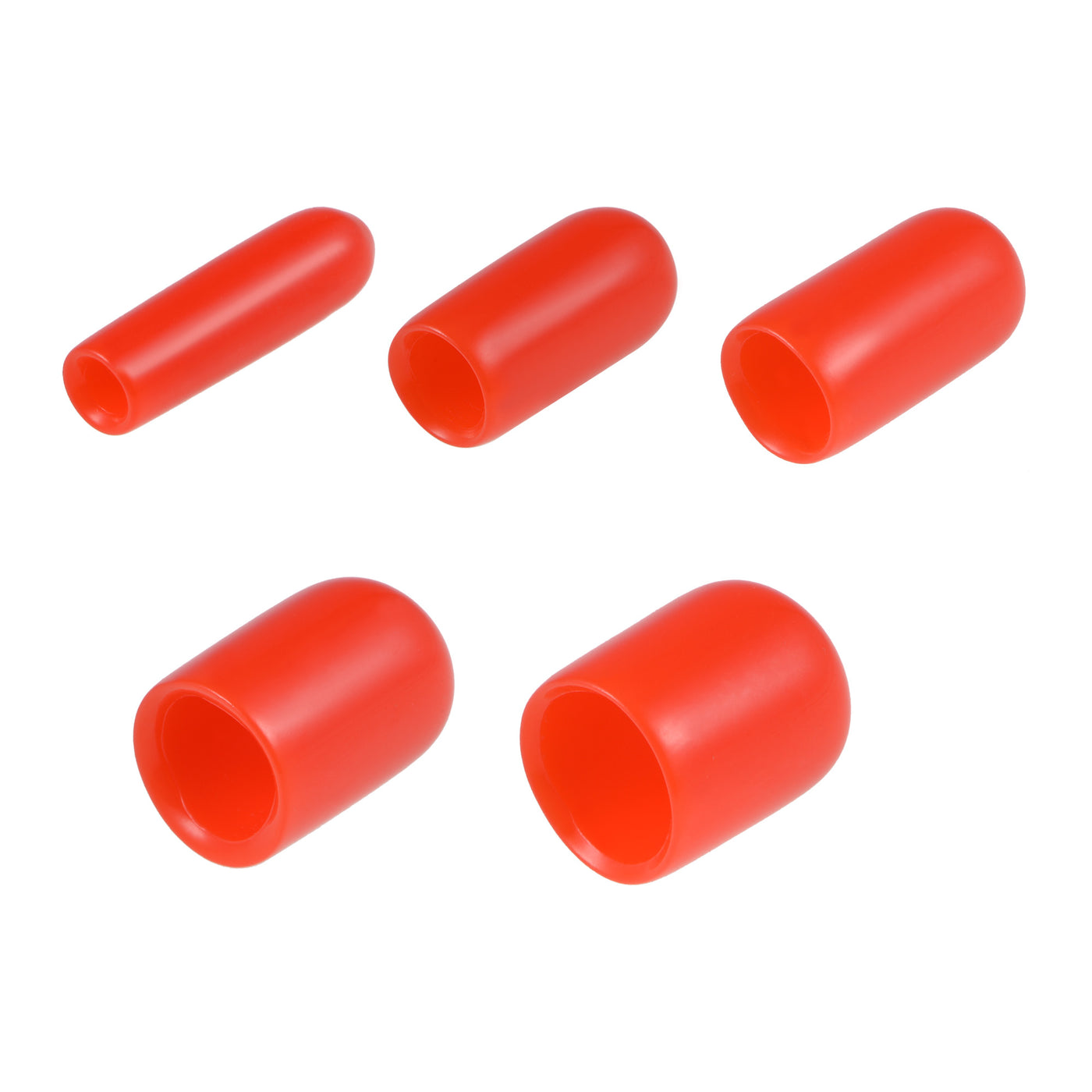 uxcell Uxcell 50pcs Round Rubber End Caps 1/8" 3/16" 1/4" 5/16" 3/8" Red Vinyl Cover Screw Thread Protectors Assortment Kit