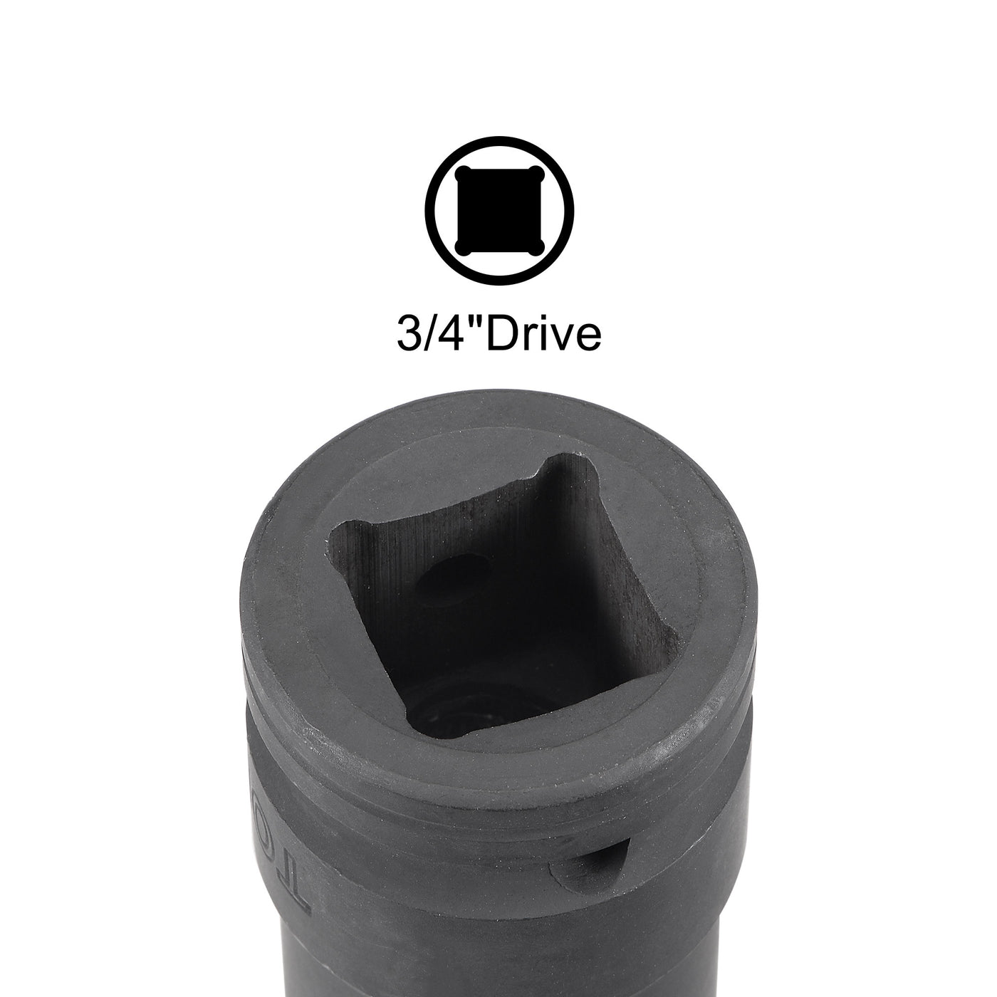 uxcell Uxcell 3/4" Drive 19mm 12-Point Impact Socket, CR-MO Steel 56mm Length, Standard Metric