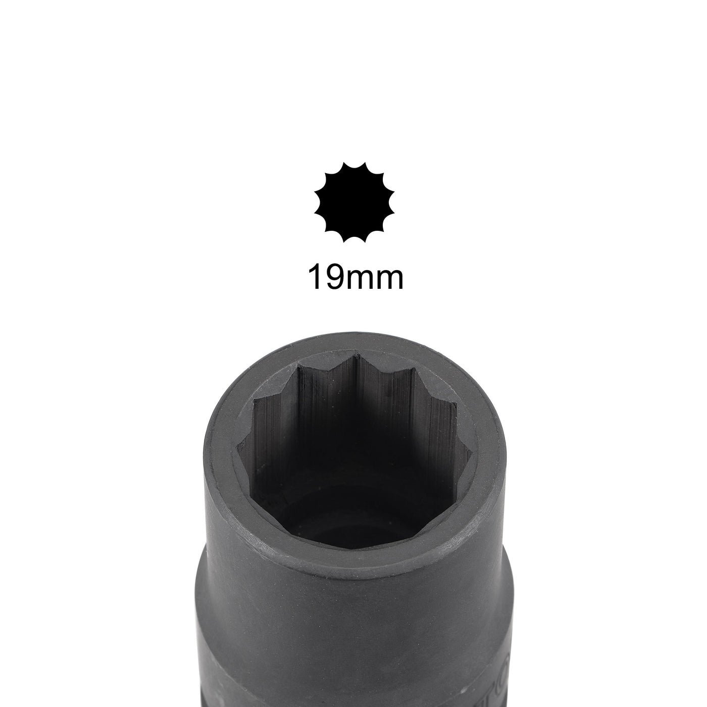 uxcell Uxcell 3/4" Drive 19mm 12-Point Impact Socket, CR-MO Steel 56mm Length, Standard Metric