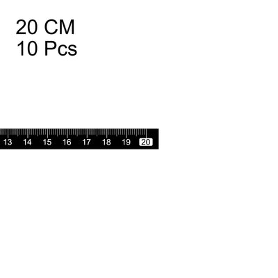 Harfington Uxcell 10Pcs Adhesive Tape Measure 20cm Left to Right Sticky Workbench Ruler (Black)