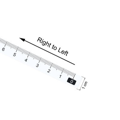 Harfington Uxcell Adhesive Backed Tape Measure 100cm Right to Left Read for Workbench (White)