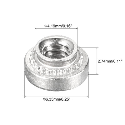 Harfington Uxcell Self -Clinching Nuts,#4-40x2.74mm Stainless Steel Rivet Nut Fastener 100pcs