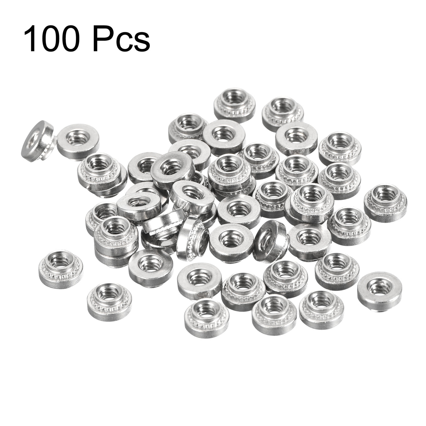 uxcell Uxcell Self -Clinching Nuts,#4-40x2.74mm Stainless Steel Rivet Nut Fastener 100pcs