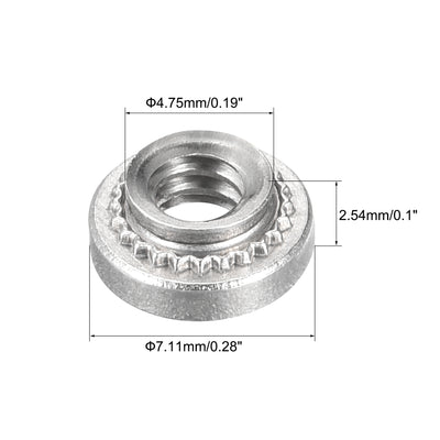 Harfington Uxcell Self -Clinching Nuts,#6-32x2.54mm Stainless Steel Rivet Nut Fastener 100pcs