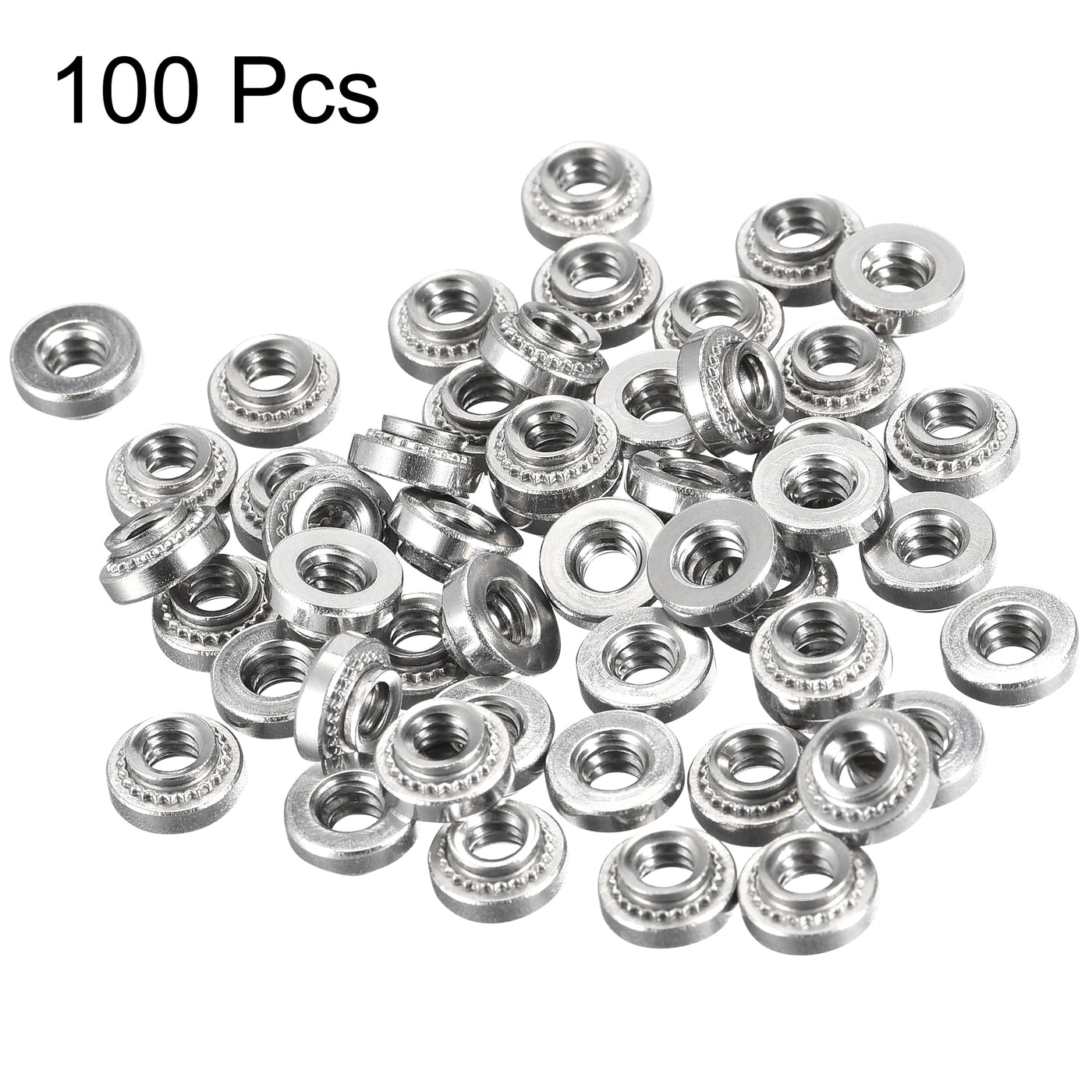 uxcell Uxcell Self -Clinching Nuts,#6-32x2.54mm Stainless Steel Rivet Nut Fastener 100pcs