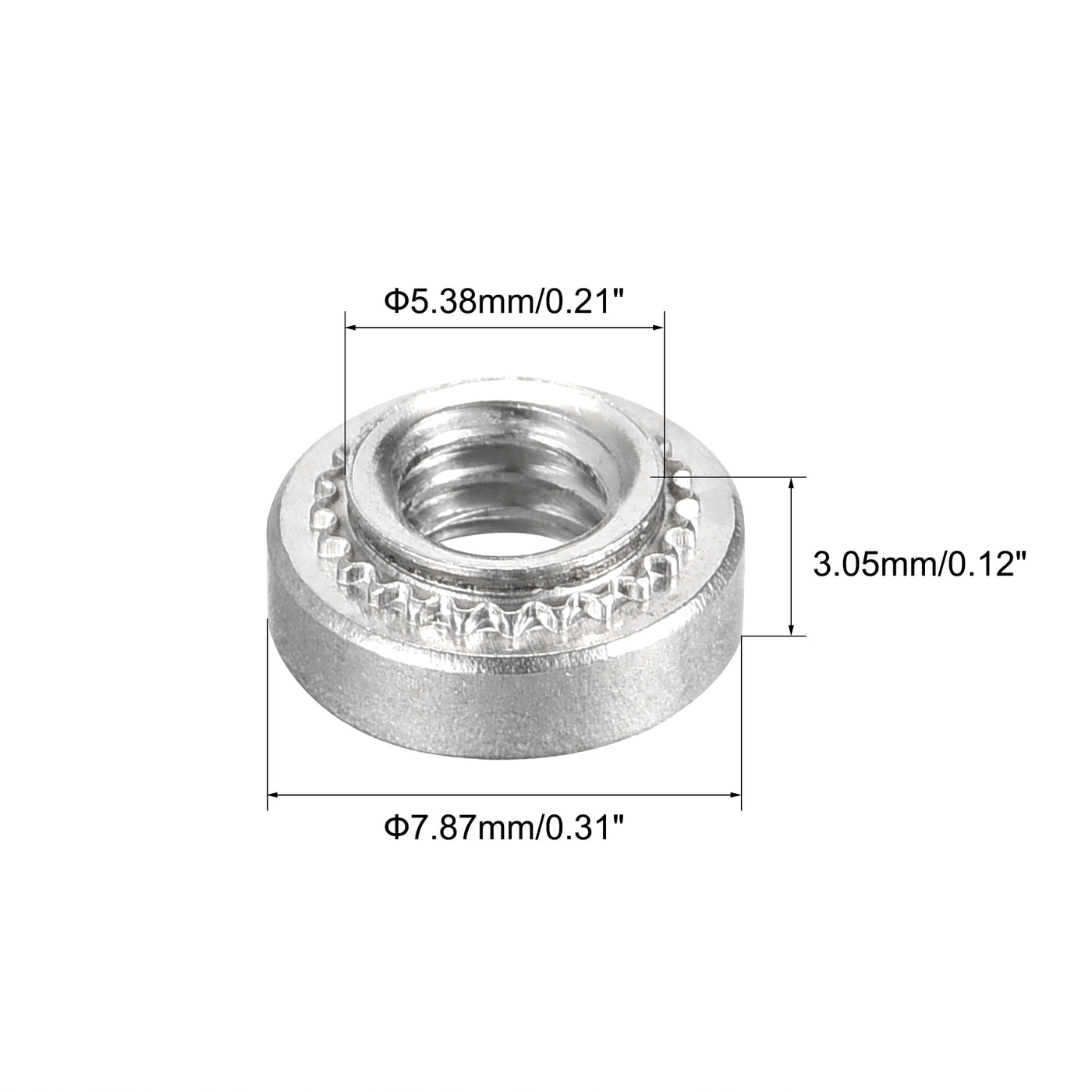 uxcell Uxcell Self -Clinching Nuts,#8-32x3.05mm Stainless Steel Rivet Nut Fastener 100pcs