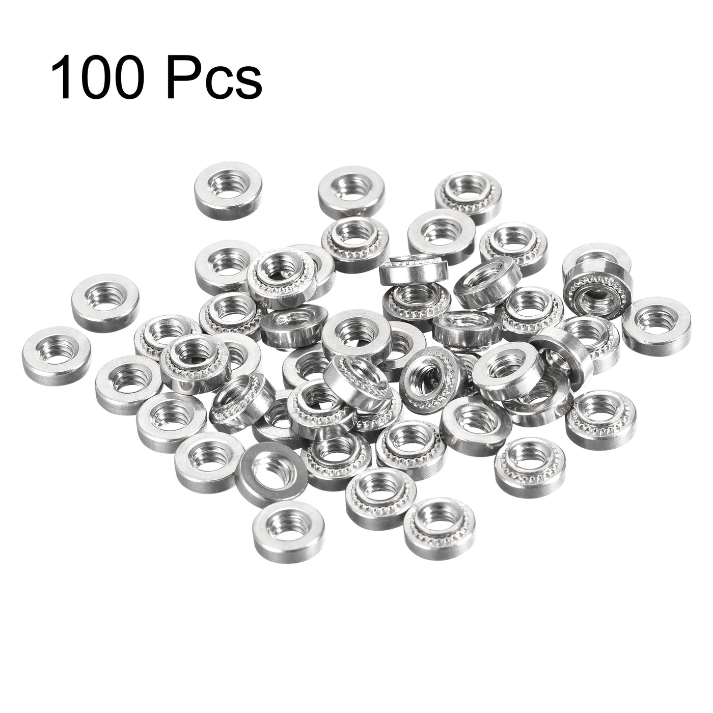 uxcell Uxcell Self -Clinching Nuts,#8-32x3.05mm Stainless Steel Rivet Nut Fastener 100pcs