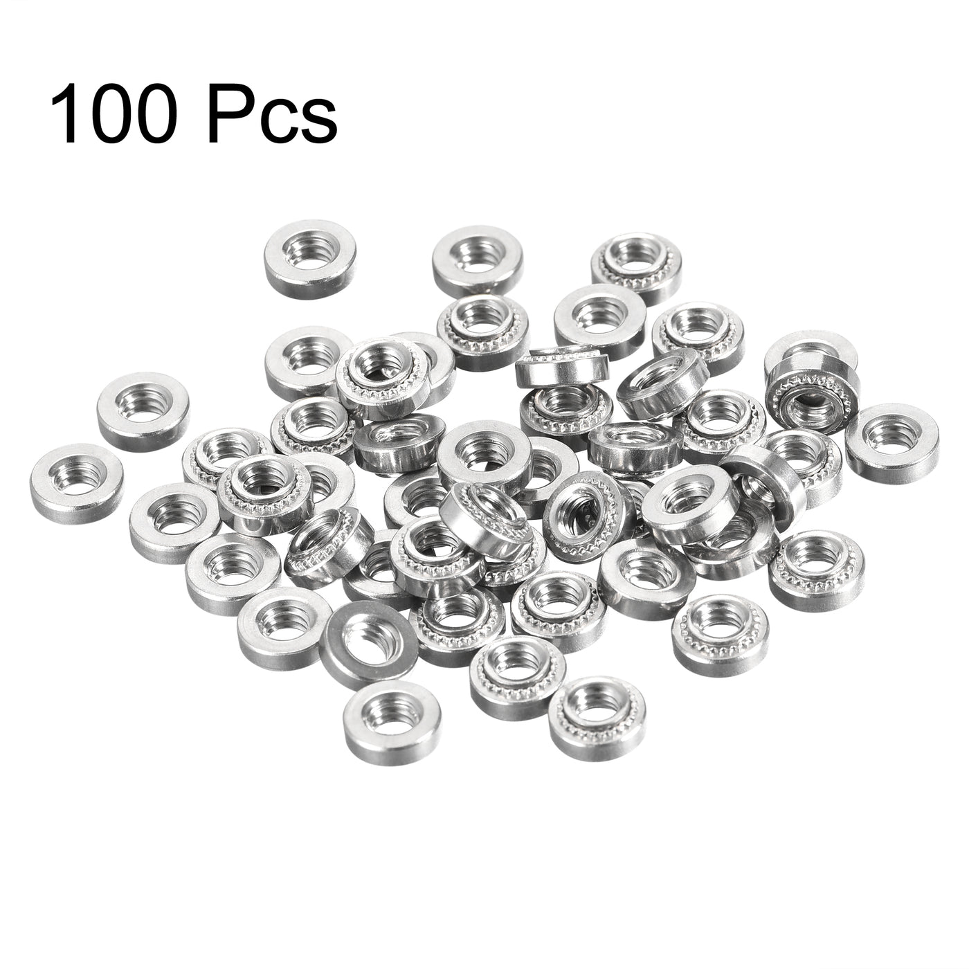 uxcell Uxcell Self -Clinching Nuts,#8-32x3.25mm Stainless Steel Rivet Nut Fastener 100pcs