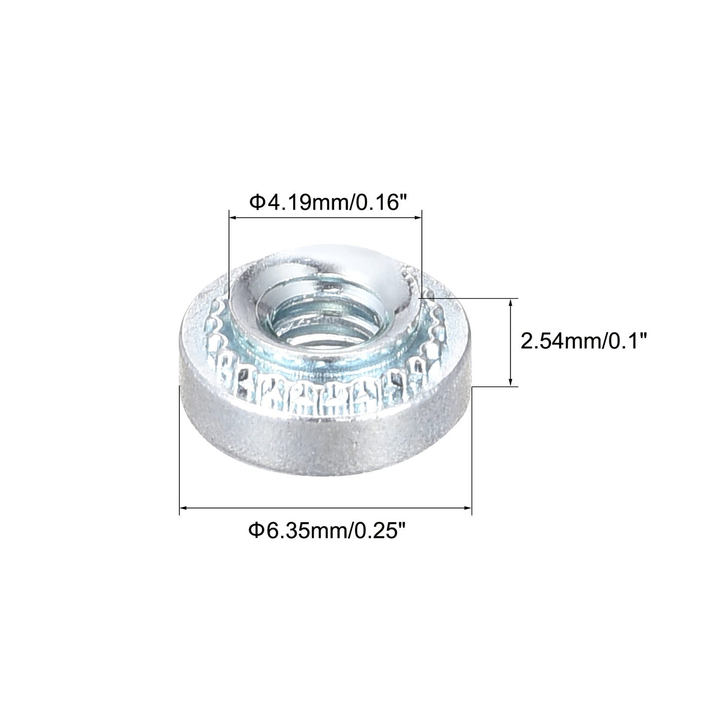 uxcell Uxcell Self -Clinching Nuts,#4-40x2.54mm Carbon Steel Rivet Nut Fastener 50pcs