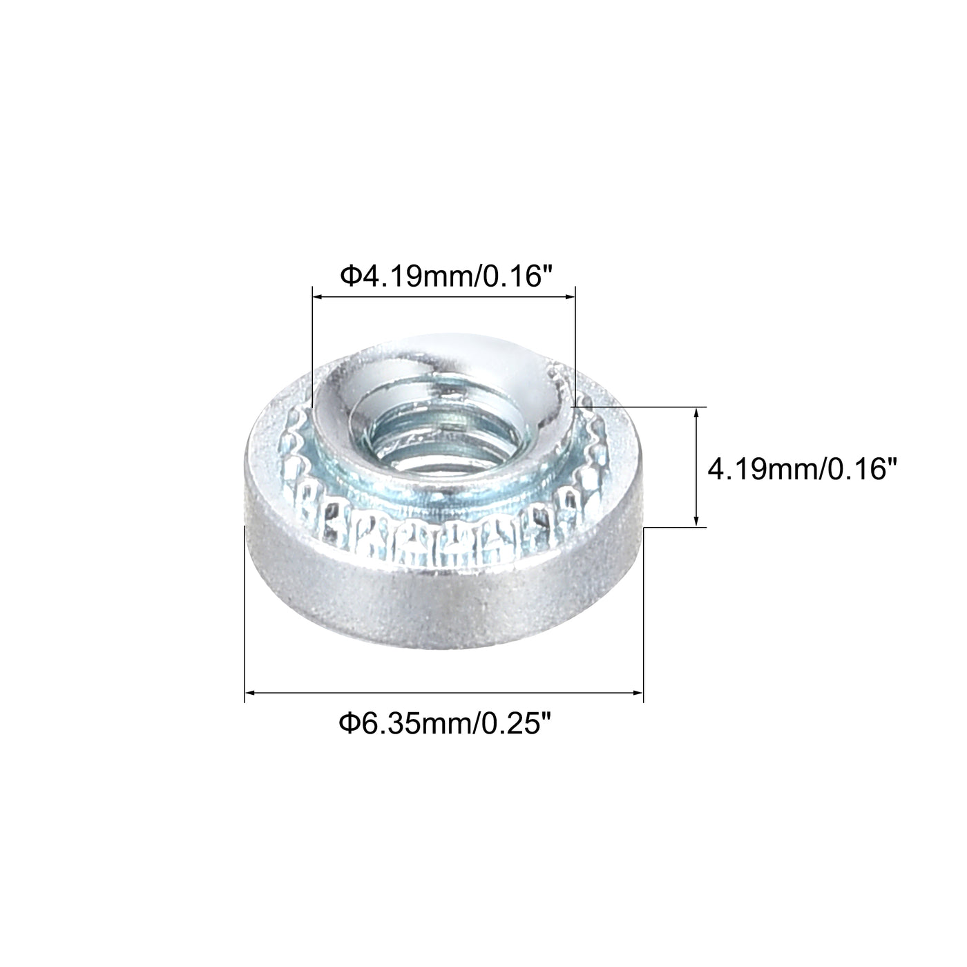 uxcell Uxcell Self -Clinching Nuts,#4-40x3.15mm Carbon Steel Rivet Nut Fastener 50pcs