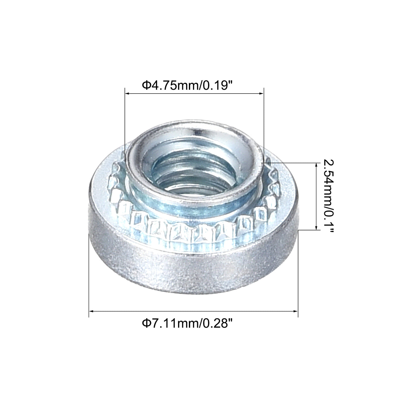 uxcell Uxcell Self -Clinching Nuts,#6-32x2.54mm Carbon Steel Rivet Nut Fastener 50pcs