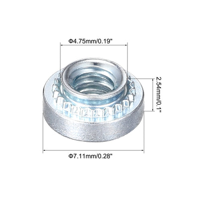 Harfington Uxcell Self -Clinching Nuts,#6-32x2.54mm Carbon Steel Rivet Nut Fastener 50pcs