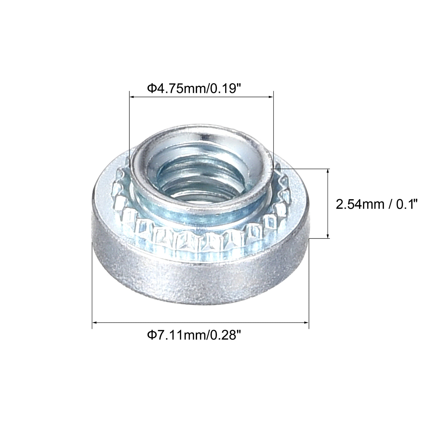 uxcell Uxcell Self -Clinching Nuts,#6-32x2.54mm Carbon Steel Rivet Nut Fastener 100pcs