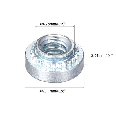 Harfington Uxcell Self -Clinching Nuts,#6-32x2.54mm Carbon Steel Rivet Nut Fastener 100pcs