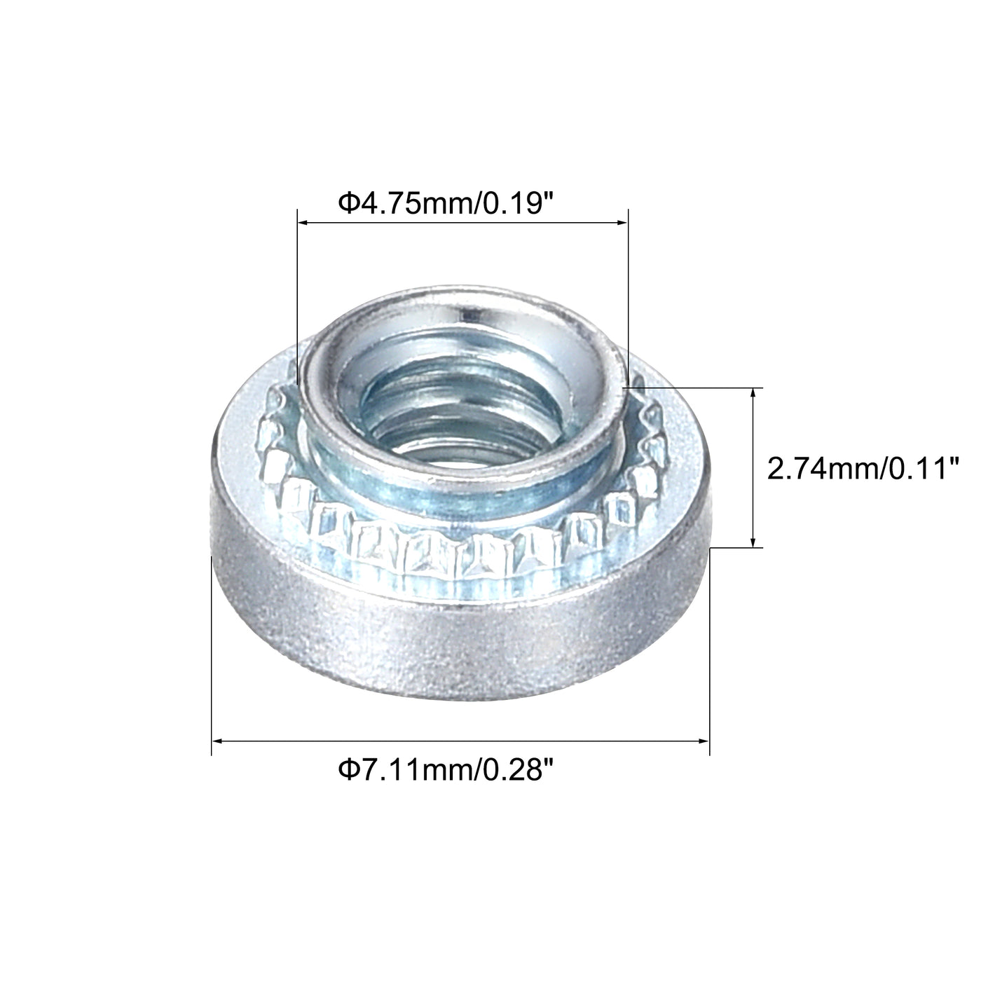 uxcell Uxcell Self -Clinching Nuts,#6-32x2.74mm Carbon Steel Rivet Nut Fastener 50pcs