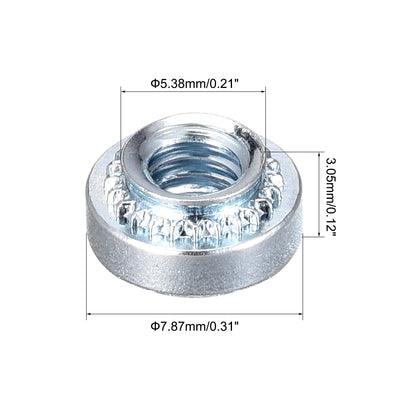 Harfington Uxcell Self -Clinching Nuts,#8-32x3.05mm Carbon Steel Rivet Nut Fastener 50pcs