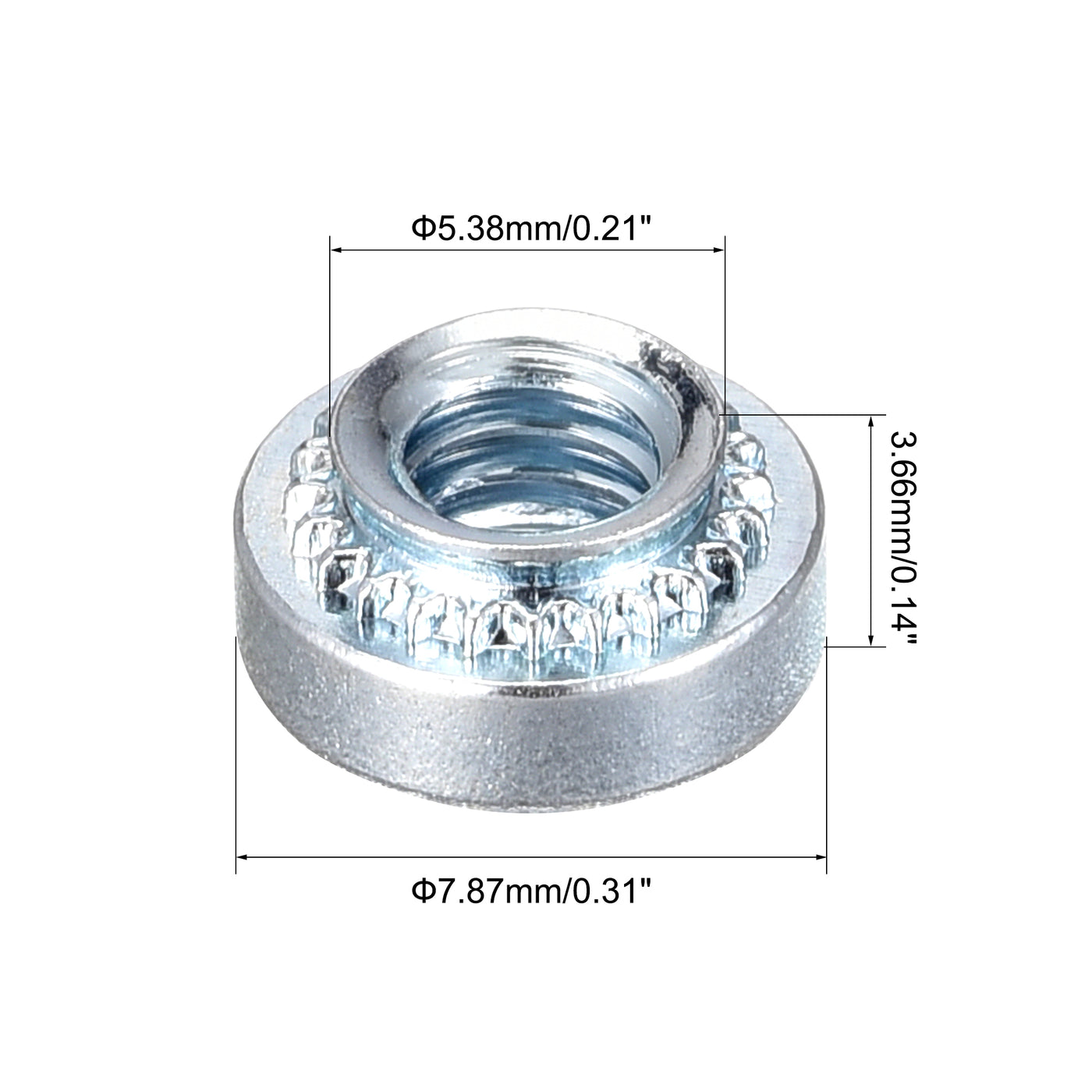 uxcell Uxcell Self -Clinching Nuts,#8-32x3.66mm Carbon Steel Rivet Nut Fastener 50pcs