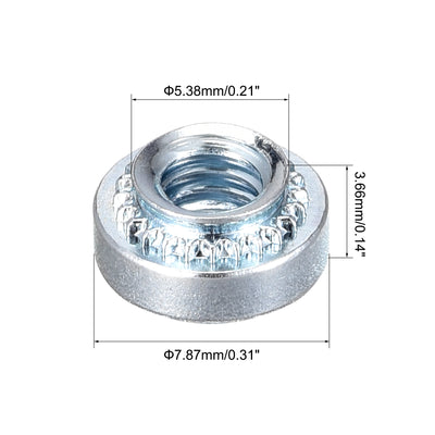 Harfington Uxcell Self -Clinching Nuts,#8-32x3.66mm Carbon Steel Rivet Nut Fastener 50pcs