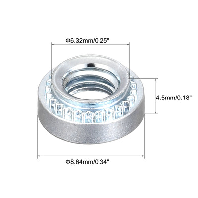 Harfington Uxcell Self -Clinching Nuts,#10-32x4.5mm Carbon Steel Rivet Nut Fastener 50pcs