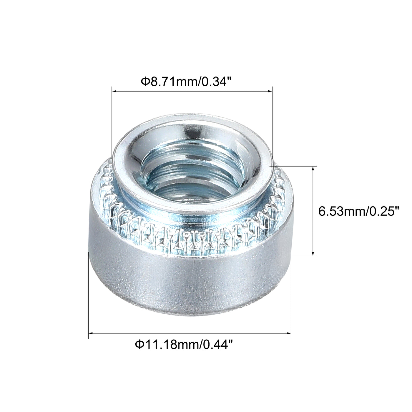 uxcell Uxcell Self -Clinching Nuts,1/4-20x6.53mm Carbon Steel Rivet Nut Fastener 100pcs