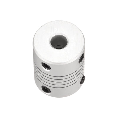 Harfington Uxcell 3mm to 6mm Aluminum Alloy Shaft Coupling Flexible Coupler L25xD19 Silver