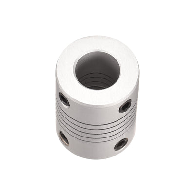 Harfington Uxcell 5mm to 10mm Aluminum Alloy Shaft Coupling Flexible Coupler L25xD19 Silver