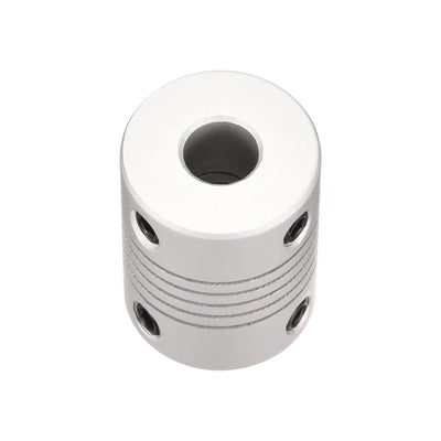 Harfington Uxcell 7mm to 10mm Aluminum Alloy Shaft Coupling Flexible Coupler L25xD19 Silver