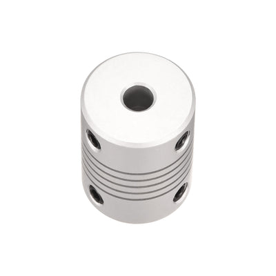 Harfington Uxcell 5mm to 10mm Aluminum Alloy Shaft Coupling Flexible Coupler L25xD19 Silver,2pcs