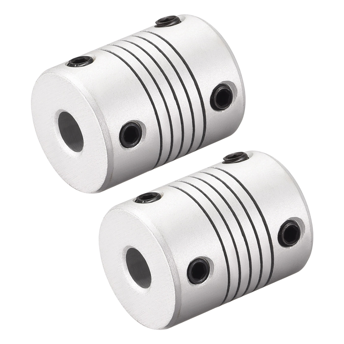 uxcell Uxcell 6.35mm to 10mm Aluminum Alloy Shaft Coupling Flexible Coupler L25xD19 2pcs