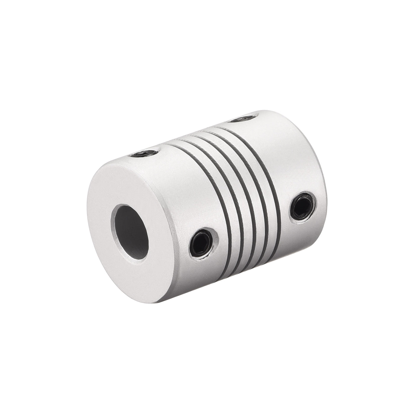 uxcell Uxcell 4mm to 8mm Aluminum Alloy Shaft Coupling Flexible Coupler L25xD19 Silver,5pcs