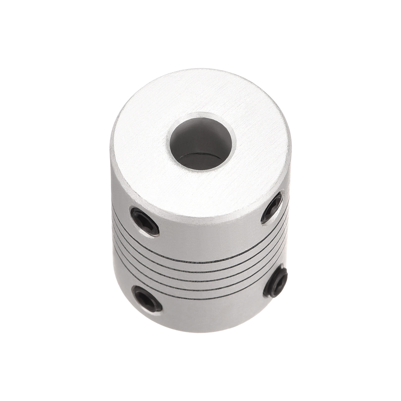 uxcell Uxcell 5mm to 6.35mm Aluminum Alloy Shaft Coupling Flexible Coupler L25xD19 Silver,5pcs