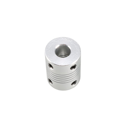 Harfington Uxcell 6.35mm to 8mm Aluminum Alloy Shaft Coupling Flexible Coupler L25xD19 Silver,5pcs