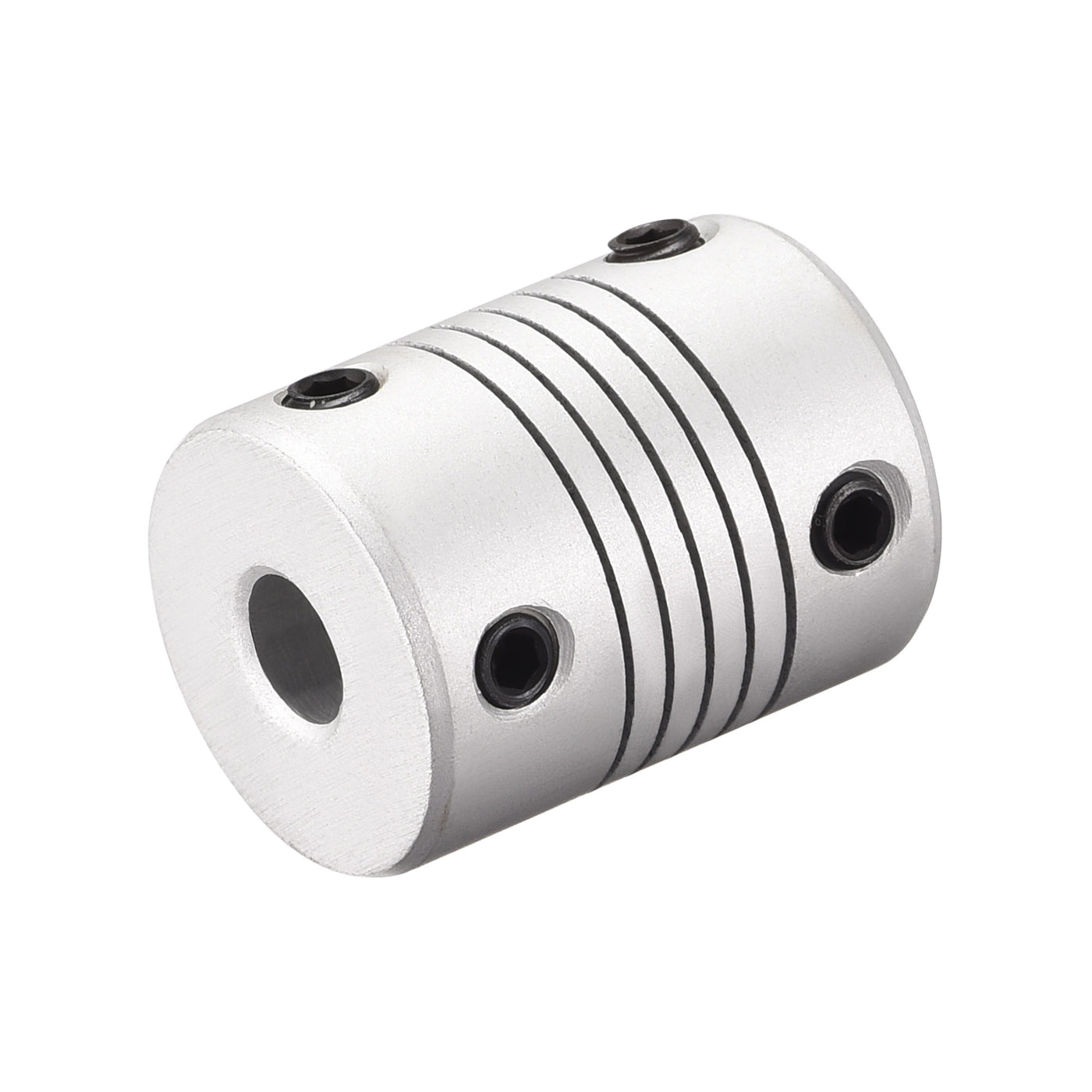 uxcell Uxcell 8mm to 8mm Aluminum Alloy Shaft Coupling Flexible Coupler L25xD19 Silver,5pcs